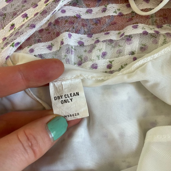 VTG Floral Flowy Dress with Empire Waist w/Sleeves - Picture 7 of 7